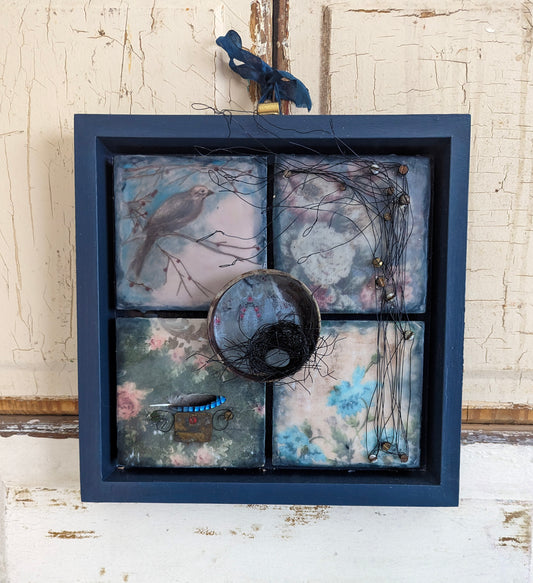 "Bird and Nest" - Original Mixed Media Art Piece