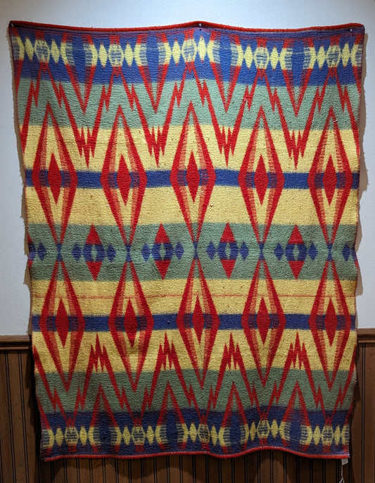 Vintage Trade Blanket 1, Red Green Blue Yellow