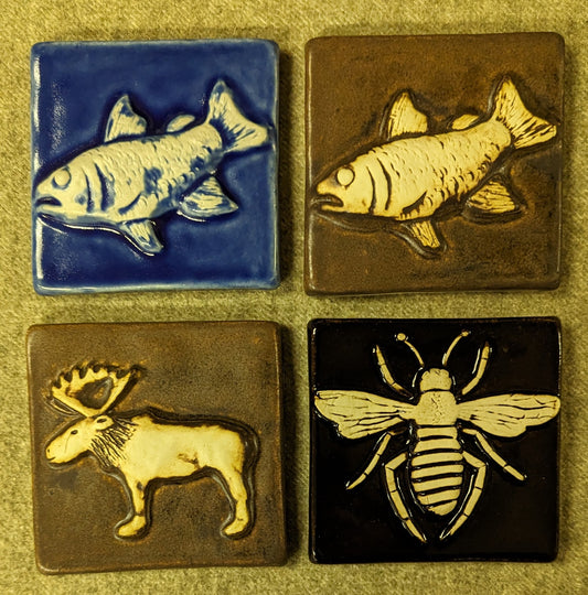Ceramic Art Tiles, Handcrafted, Many Designs to Choose From