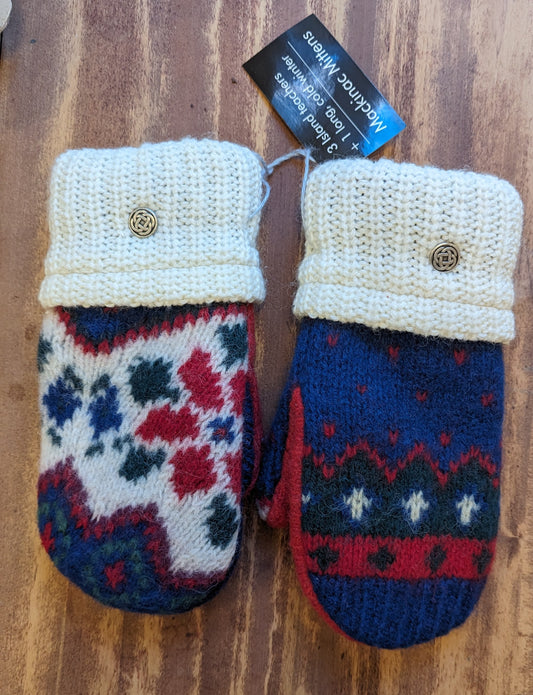 Mackinac Mittens Red and Blue Pattern