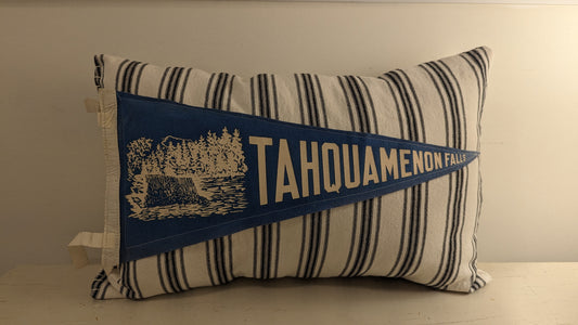 Pillow - Antique Pennant Tahquamenon Falls Blue #2